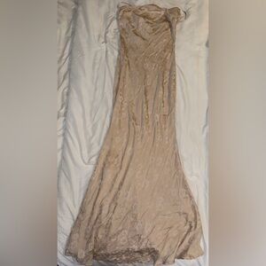 Princess Polly Beige Floral Lace Slip Dress
